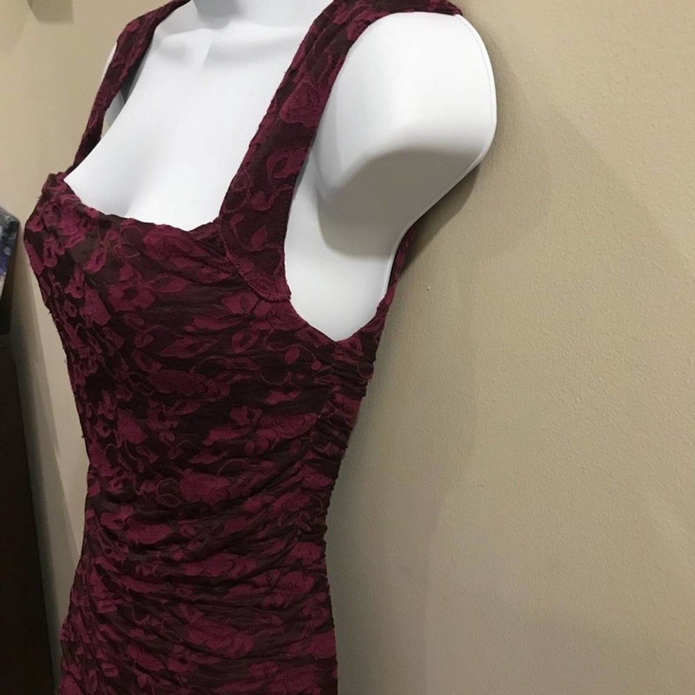 Free People Bodycon Mini Dress Cutout Maroon XS - Picture 8 of 16